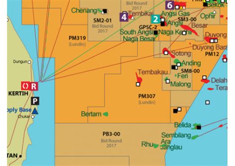 Malaysia Oil And Gas Map A0 Size