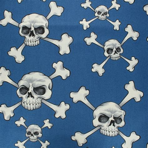 Alexander Henry Fabric Fabric Blue Skull And Bones Ma Petite Mercerie