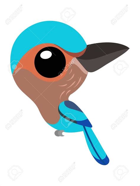 A Birds Cartoon Of Indian Roller Bird Type And Cute Bird Because Its