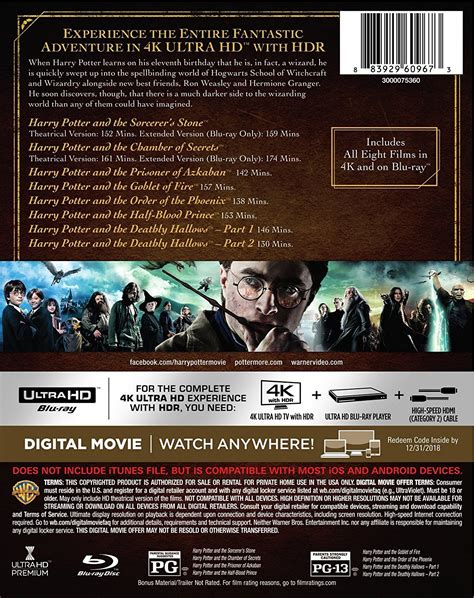 Harry Potter Complete 8 Film Collection 4k Blu Ray Fílmico