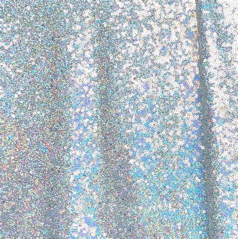 Silver Iridescent Sequin Fabric Silver Hologram Full Sequin Etsy
