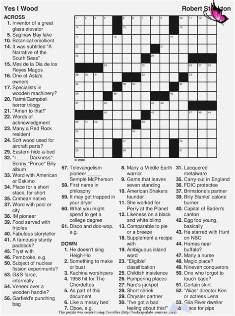 They are all of easy difficulty level. Free Printable Large Print Crossword Puzzles | Printable ...