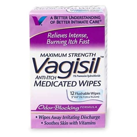 Vagisil Mximum Strength Anti Itch Medicated Wipes 12 Ct