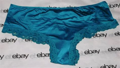 New Victoria S Secret Very Sexy Cutout Satin Lace Cheeky Panty Teal Xl