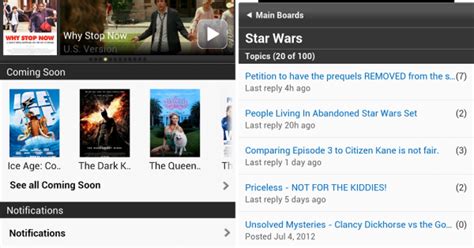 Imdb Android App Updated Access To The Movie Boards And Recommended Titles