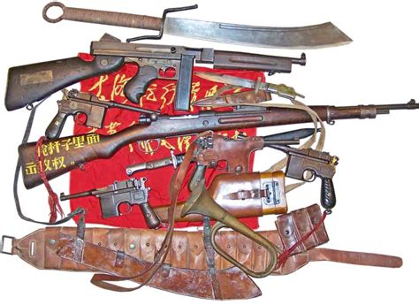 Group Of Chinese Weapons And M1 Thompson Submachinegun China World