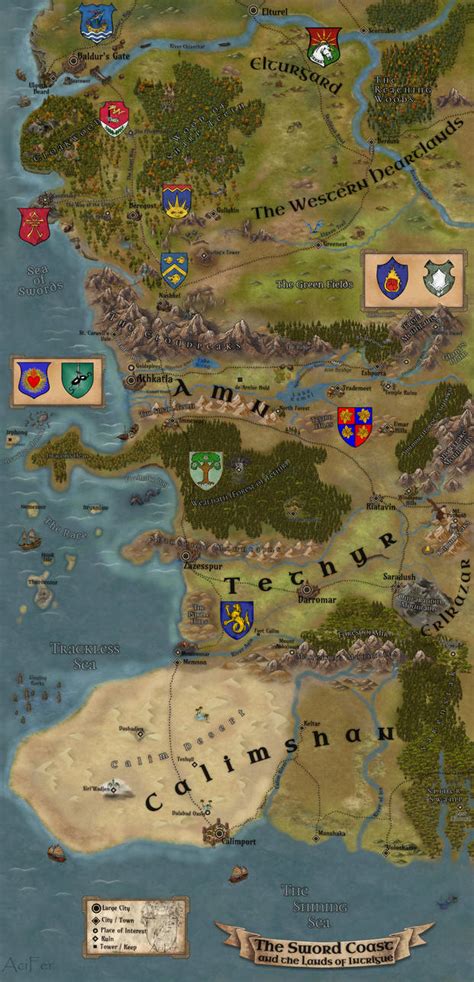 Map Of Baldurs Gate Amn And Calimshan By Aciferbg On Deviantart