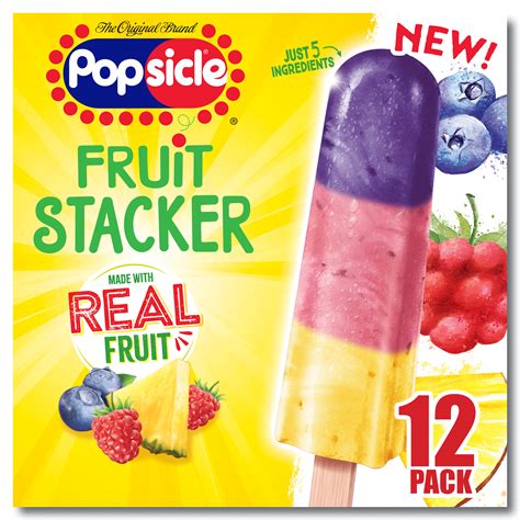 Popsicle Fruit Pops Raspberry, Blueberry and Pineapple 12 Count ...