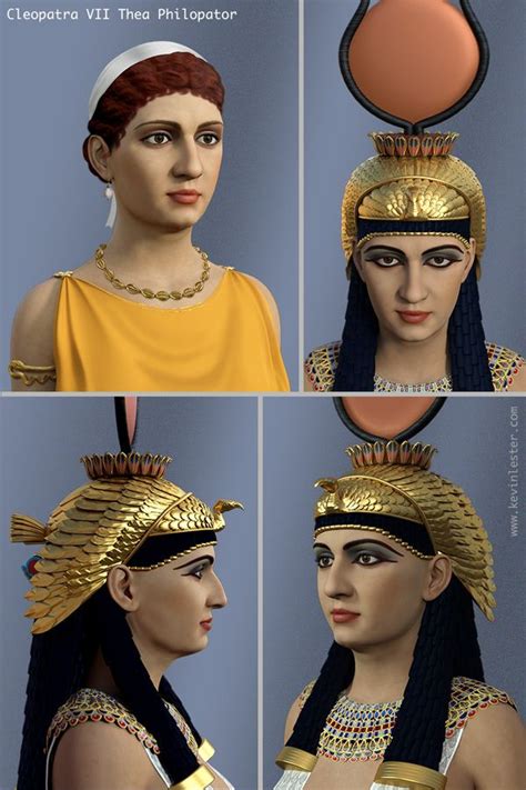 Digital Portrait Of Cleopatra Vii Egyptian Queen And Pharaoh Reconstructed From Contemporary