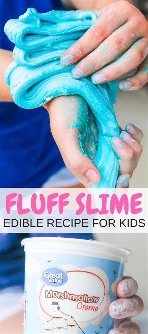 Edible Marshmallow Fluff Slime Recipe No Cook Slime You Can Eat Fluff Slime Edible Slime