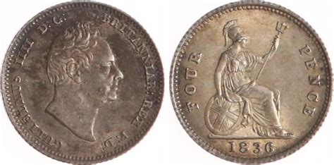 Großbritannien 4 Pence 1836 Wilhelm Iv 1830 1837 Ef Ma Shops