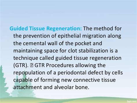 Guided Tissue Regeneration