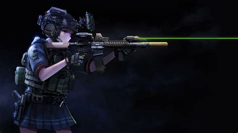 Anime Girl Soldier Mk18 Mod1 Rifle 4k Hd Wallpaper Rare Gallery