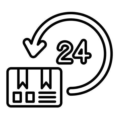 24 Hours Delivery Line Icon 14809056 Vector Art At Vecteezy
