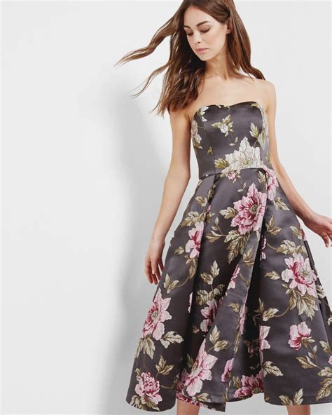 Ted Baker Floral Jacquard Full Midi Dress Full Midi Dress Dresses