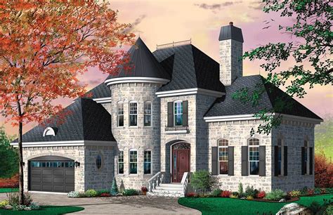 Distinctive 4 Bed House Plan With Turret And Options 21236dr