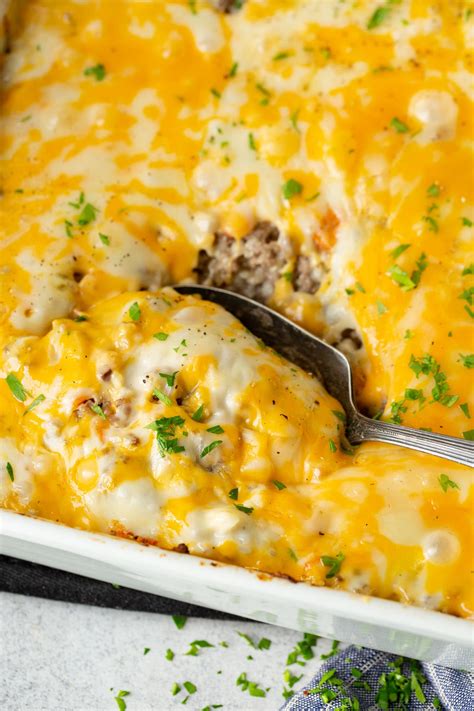 Plus we substitute brown rice for white, reduce the cheese by half and swap turkey sausage for pork return the casserole to the oven and bake until the cheese is melted, about 10 minutes. Low Carb Ground Beef & Cauliflower Rice Casserole - Oh Sweet Basil