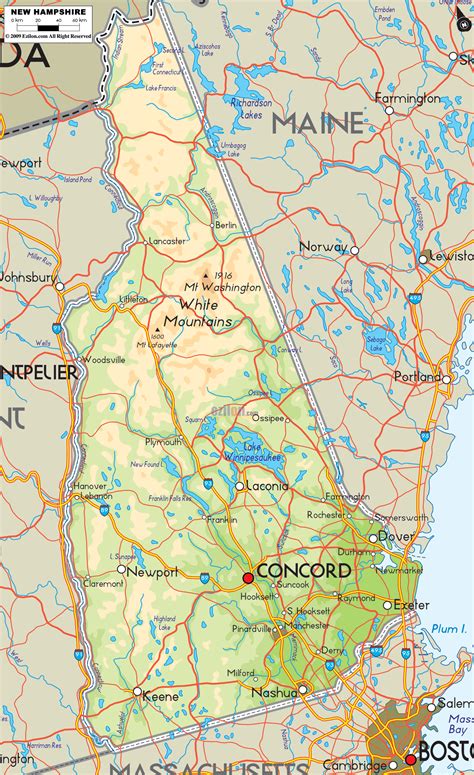 Physical Map Of New Hampshire Ezilon Maps Vrogue Co