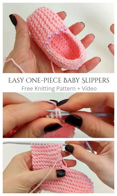 Knit One Piece Slippers Free Knitting Patterns Video Knitting Pattern