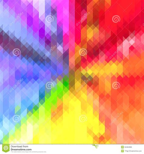 Rainbow Colored Triangle Geometric Star Pattern Background Stock
