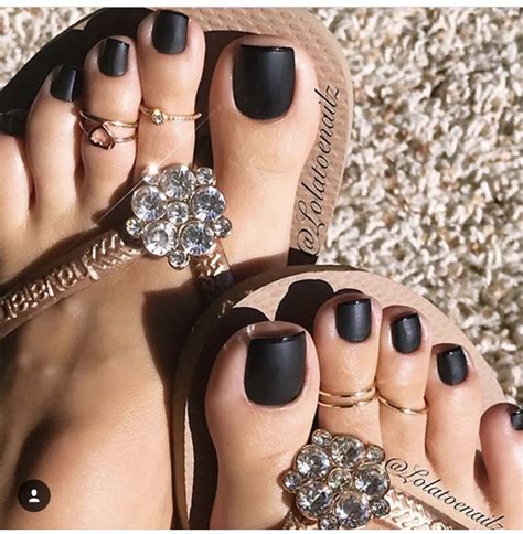 Matte Black Polish Black Toe Nails Pretty Toe Nails Cute Toe Nails