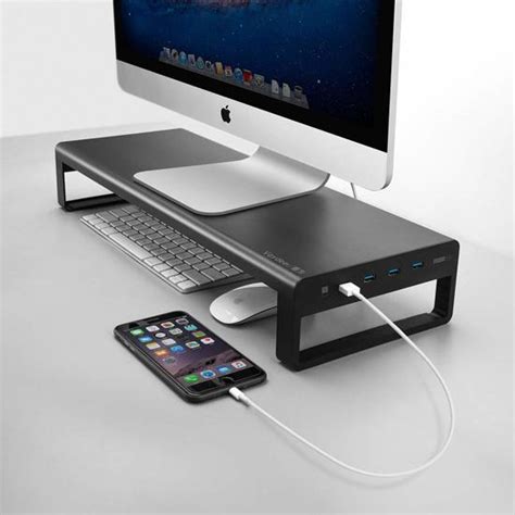 Nava Monitor Standaard Aluminium Met 4 Usb Poorten