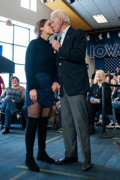 Joe Biden Kisses Granddaughter On Lips During Iowa Rally