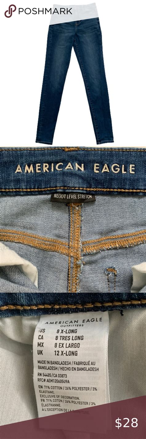 american eagle curvy hi rise stretch jegging skinny jeans size 8 x long