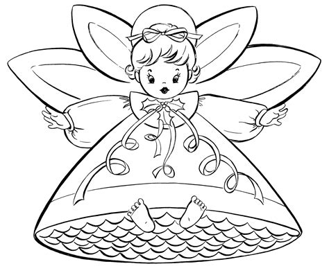 christmas fairy coloring pages   print