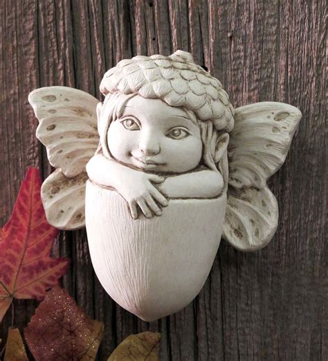 Acorn Fairy Cast Stone Plaque From Carruth Studio Wind And Weather