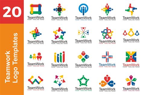 20 Logo Teamwork Templates Bundle Illustrator Templates ~ Creative Market