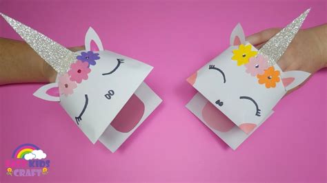 How To Make A Paper Unicorn Hand Puppet Unicorn Crafts