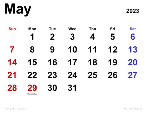 Calendar 2023 Month May Calendar 2023