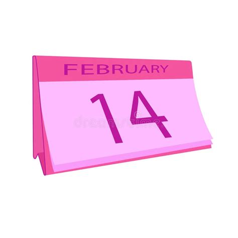 February 14 Calendar Iconvalentines Daylove Stock Illustration