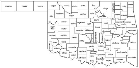 Clickable County Map Of Oklahoma
