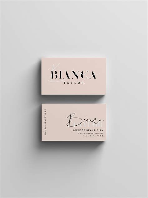 Bianca Business Card Template Minimalist Business Cards Etsy