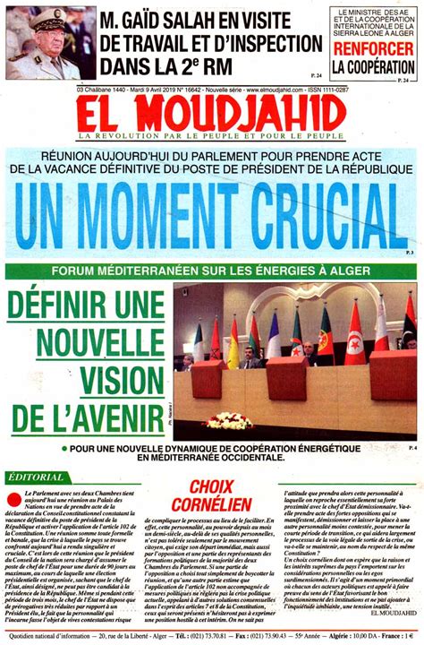 Revue De Presse Les Unes De Vos Journaux Du Mardi 9 Avril — Tsa
