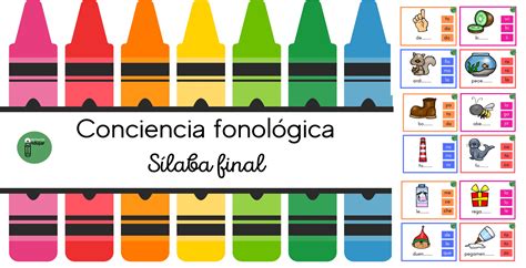 Bonitas Tarjetas Conciencia Fonológica Sílaba Final