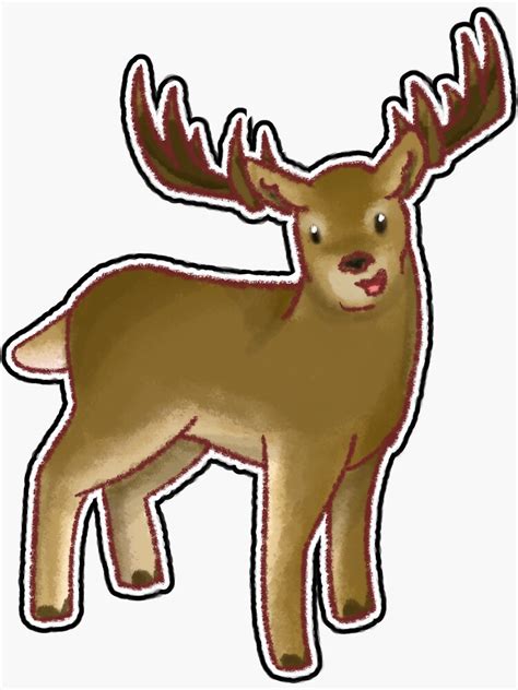 White Tailed Deer Sticker Sticker By Pupperbee Redbubble