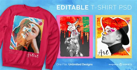 Photography And Painting Effect Psd T Shirt Design Psd Editable Template