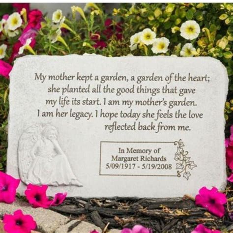 Loss Of Mother Ts Mother Kept A Garden Memorial Stone
