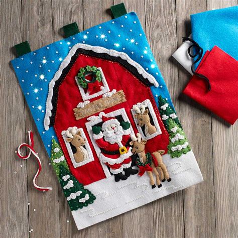 Felt has been around for ages and this durable create your own decorations and ornaments for christmas with these amazing paper craft ideas. Bucilla Felt Applique Holiday Wall Hanging Kit - Santa's Reindeer Barn - Walmart.com - Walmart.com