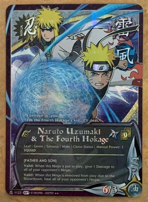 Mavin Naruto Ccg Tcg Naruto Uzumaki And The Fourth Hokage Custom Rare Card