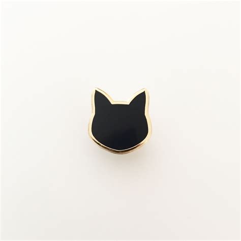 Black Cat Enamel Pin By Hello Sunshine Cat Enamel Pin Enamel Pins