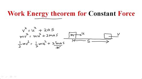 Work Energy Theorem For Constant Force Neet Jee 11 Youtube