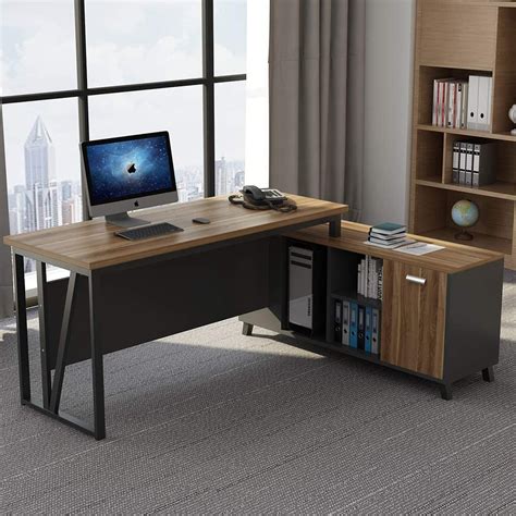Shw home office large desk 55 inch. L Shaped Computer Desk, Large Executive Office Desk, 55 ...