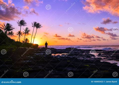 Sunrise Over The Coast Of Kauai Hawaii Stock Photo Image Of Kauai