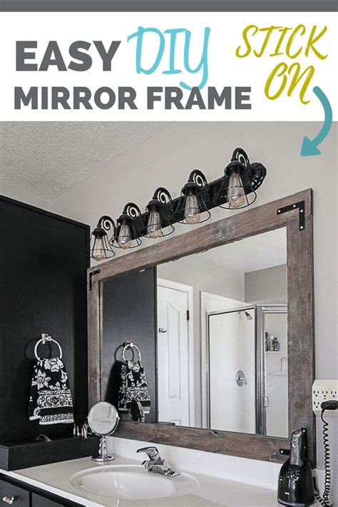 Diy Stick On Mirror Frame Bathroom Mirrors Diy Mirror Frame Diy Bathroom Mirror Frame