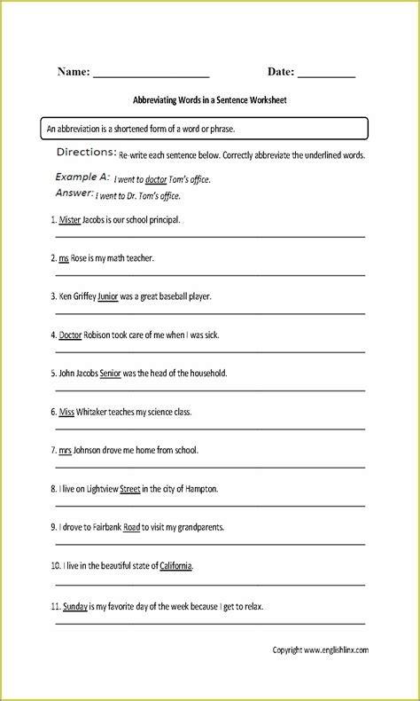 7th Grade English Review Worksheets Worksheet Resume Examples