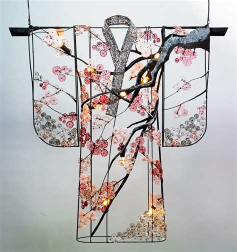 Kimono With Cherry Blossoms 45 Wide X 45 High This Kimono Displays
